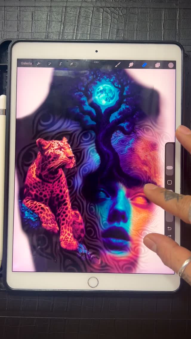 Diseño digital para tatuaje de jaguar por Juan Villa